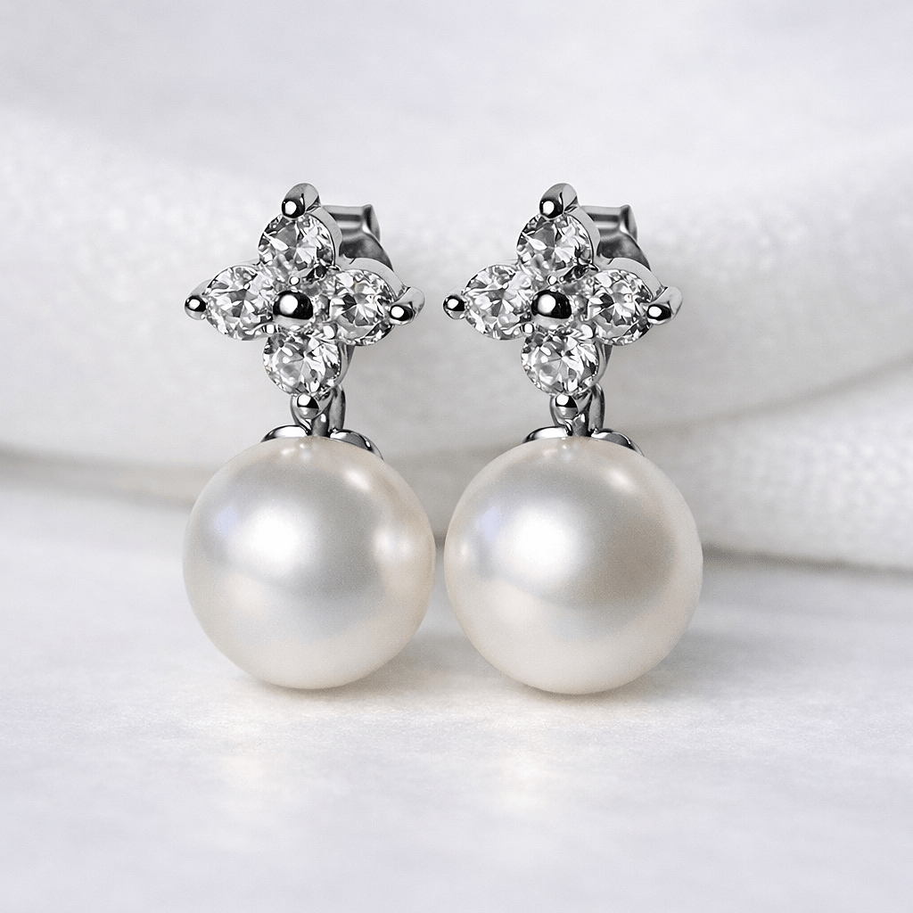 Perledråpe Bloom – øredobber med ferskvannsperle