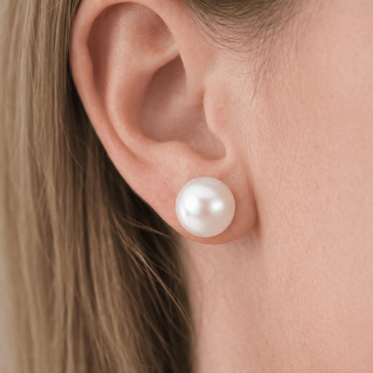 Perleøredobber i 925 sølv – ekte ferskvannsperle (10–11mm) – Outlet