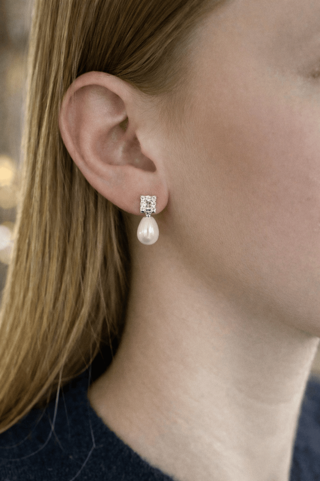 Blinket Drop Pearl – øredobber med ekte ferskvannsperle