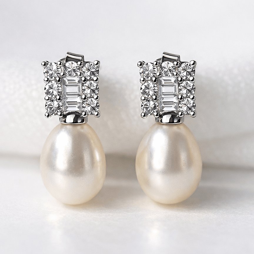 Blinket Drop Pearl – øredobber med ekte ferskvannsperle