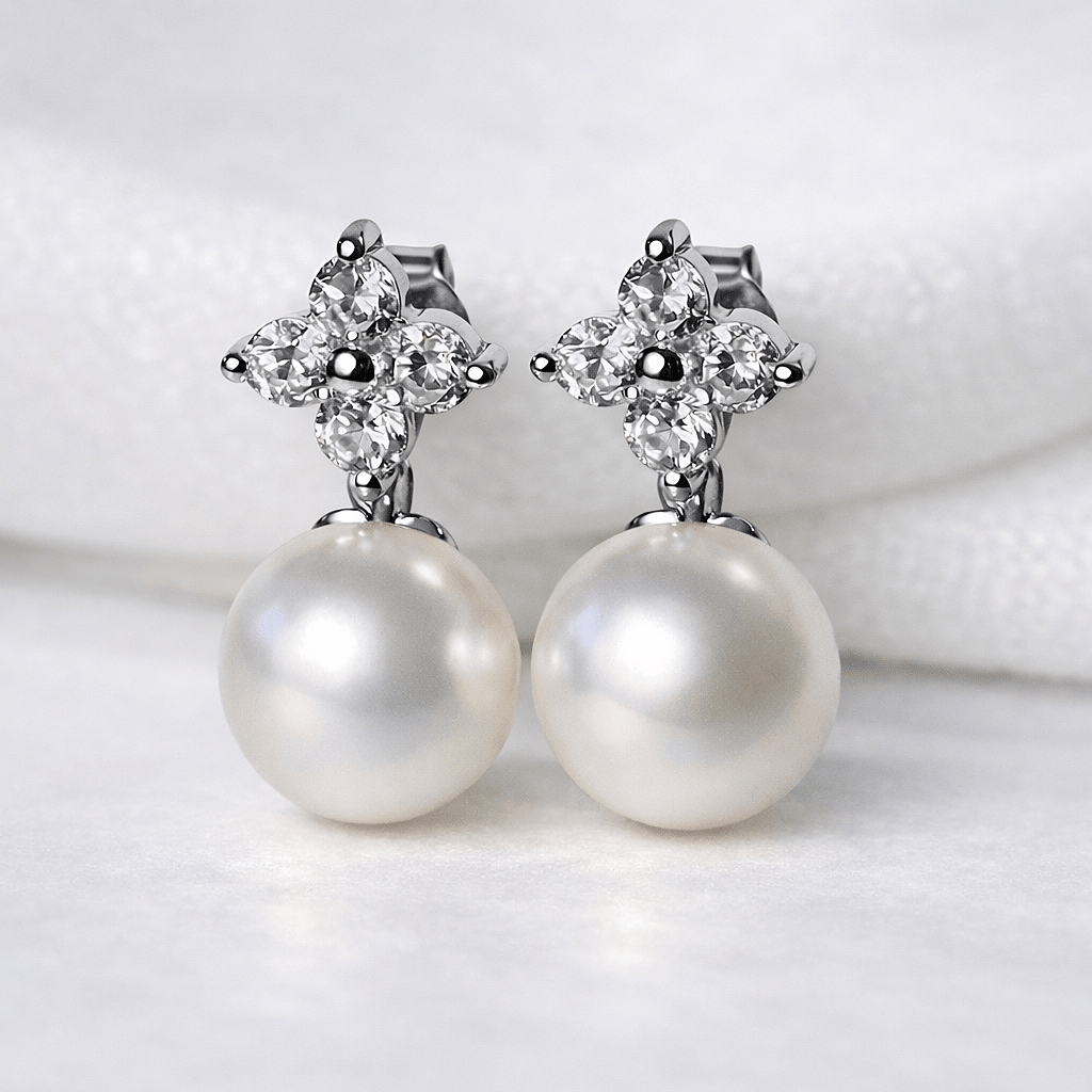 Blinket Perledråpe Bloom – øredobber med ferskvannsperle