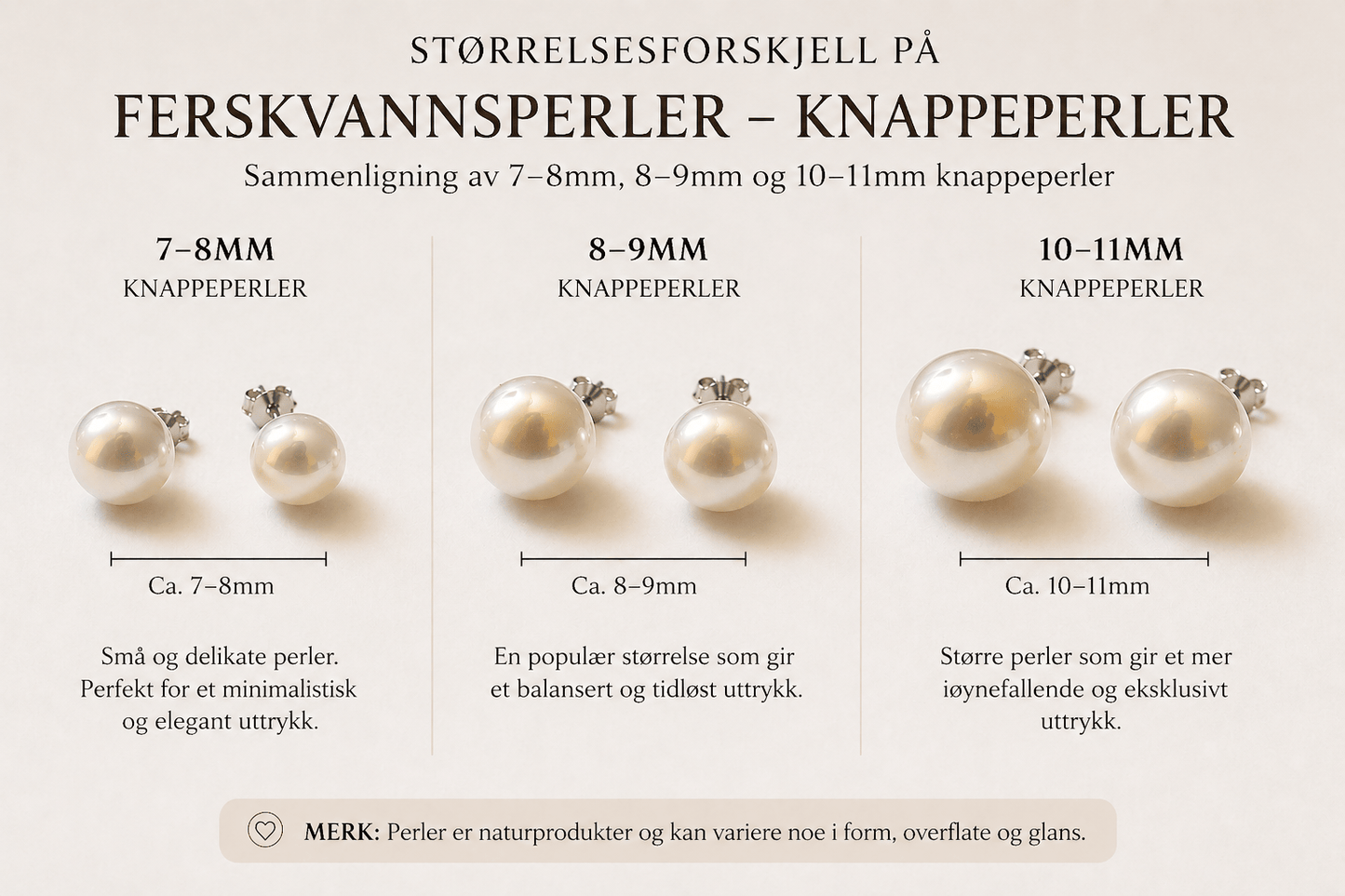 Freshwater pearl earrings in 925 sterling silver (7–8 mm)